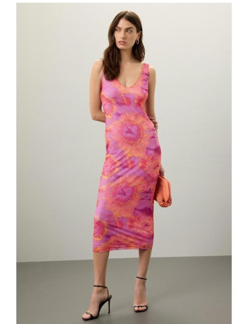 Ronny Kobo Tie Dye Mesh Maxi Dress, Size: XL